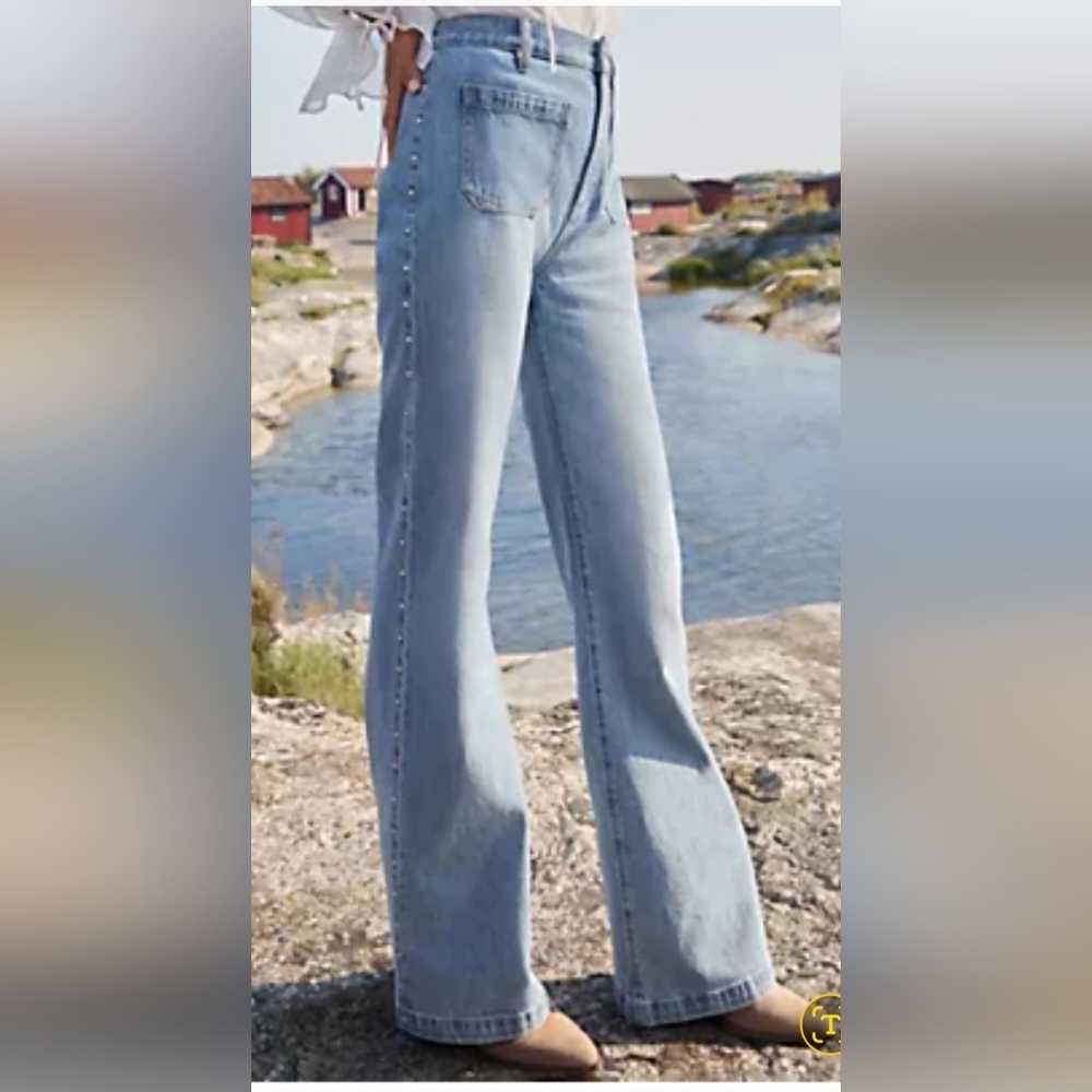 LOFT High Rise Side Studded Women Jeans